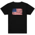 Unisex Black T-Shirt with Flag Graphic, 100% Cotton, Small - XX-Large Sizes Options