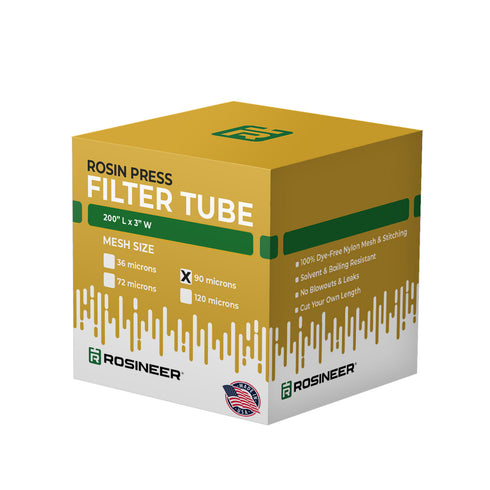 Rosineer Premium Rosin Filter Tube, 3"x200", Micron Mesh Options