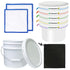 Rosineer 1 Gallon Bubble Hash Bags Set, 5 Mesh Sizes, 2 Pressing Screens, Canvas & Mesh / All Mesh and Bucket Options