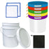 Rosineer 5 Gallon Bubble Hash Bags Set, 5 Mesh Sizes, 2 Pressing Screens, Canvas & Mesh / All Mesh and Bucket Options