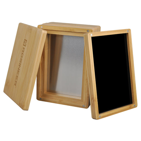 Rosineer Bamboo Pollen Sifter Box Set, 5" x 7", 75, 175, 275 Microns