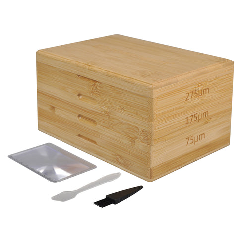 Rosineer Bamboo Pollen Sifter Box Set, 5" x 7", 75, 175, 275 Microns